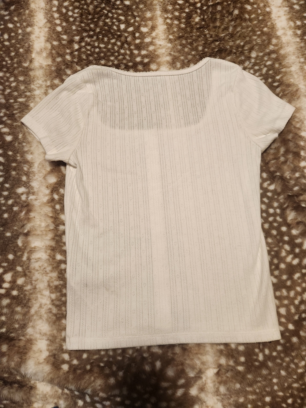 Hollister white button up short sleeve square neck top - Picture 8 of 10